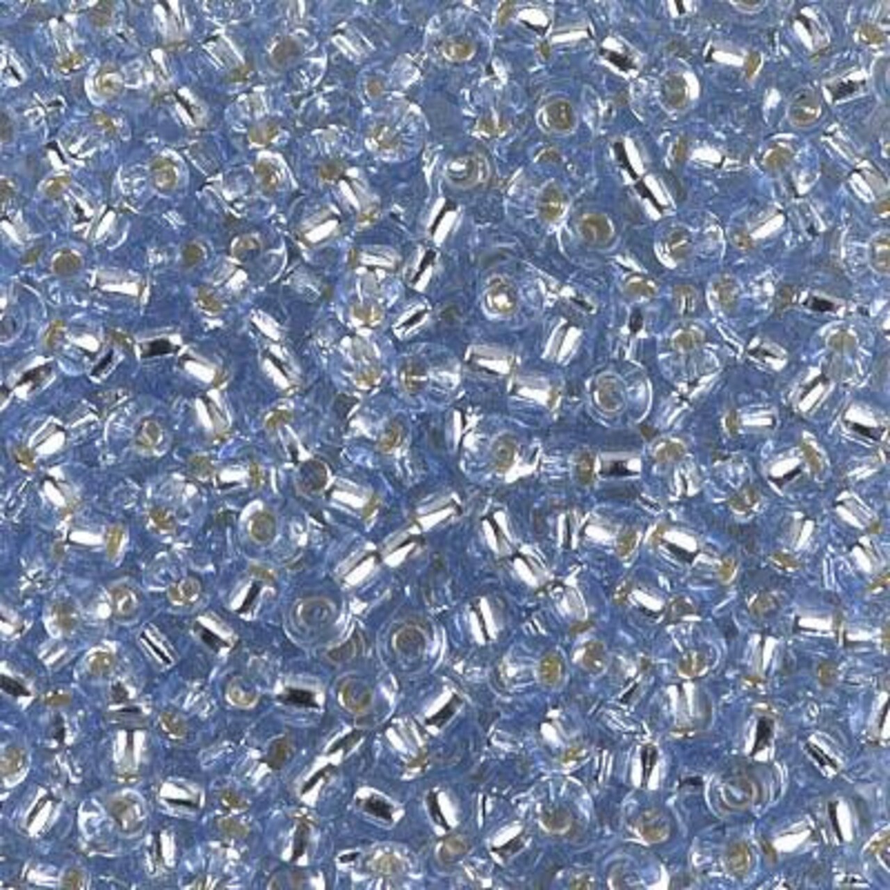 Miyuki 8 Round Seed Bead, 8-2430, Silver Lined Light Sapphire, 10 grams